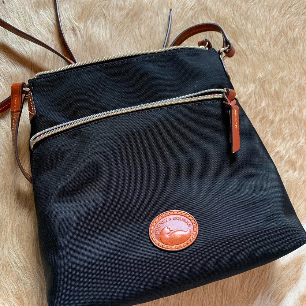 Dooney & Bourke black and brown nylon crossbody